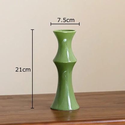 Elegant black bamboo shape ceramic vase living room table decor