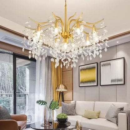 Elegant black crystal chandelier – dining room wrought iron light