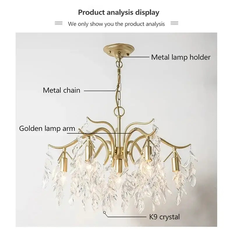 Elegant black crystal chandelier – dining room wrought iron light