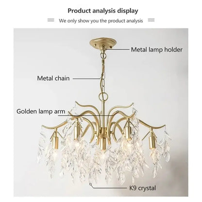 Elegant black crystal chandelier – dining room wrought iron light