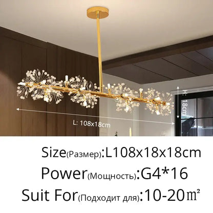 Elegant black dandelion flower chandelier led living room light