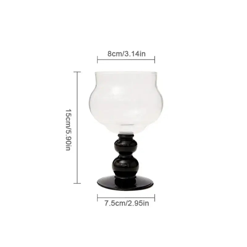 Elegant black goblet glass coffee cup set dining room drinkware