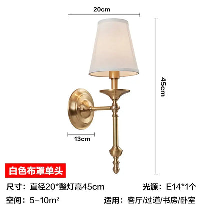Elegant black & gold wall lamp for bedroom with textured shade