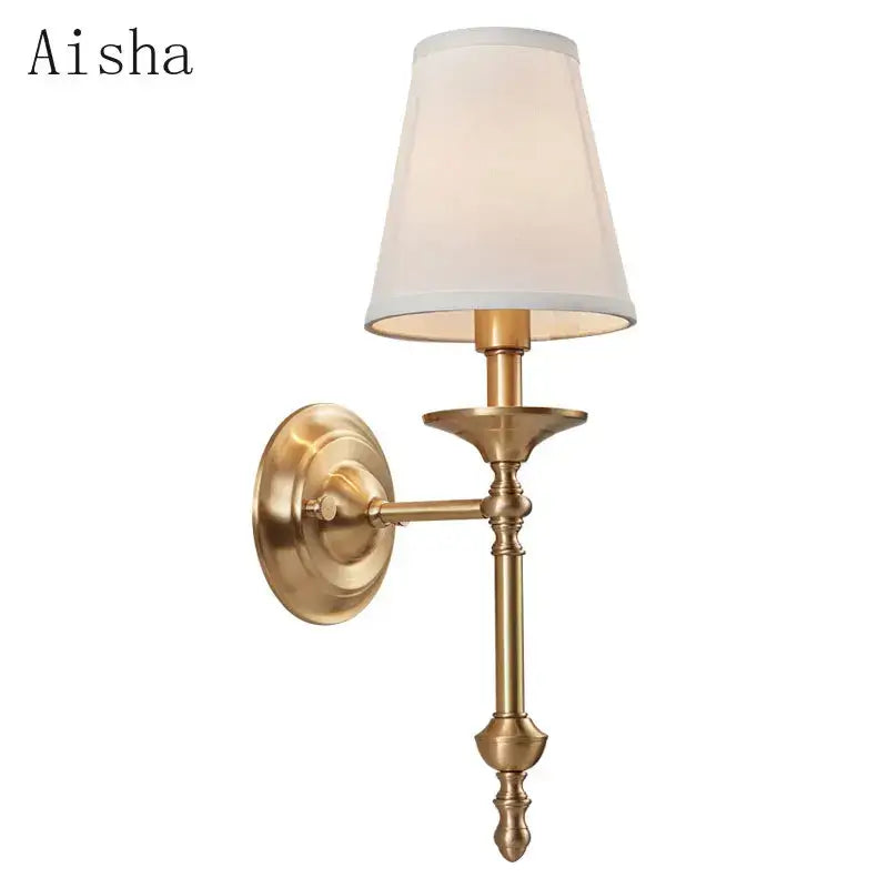 Elegant black & gold wall lamp for bedroom with textured shade