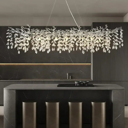 Elegant branch crystal suspension pendant light dining room