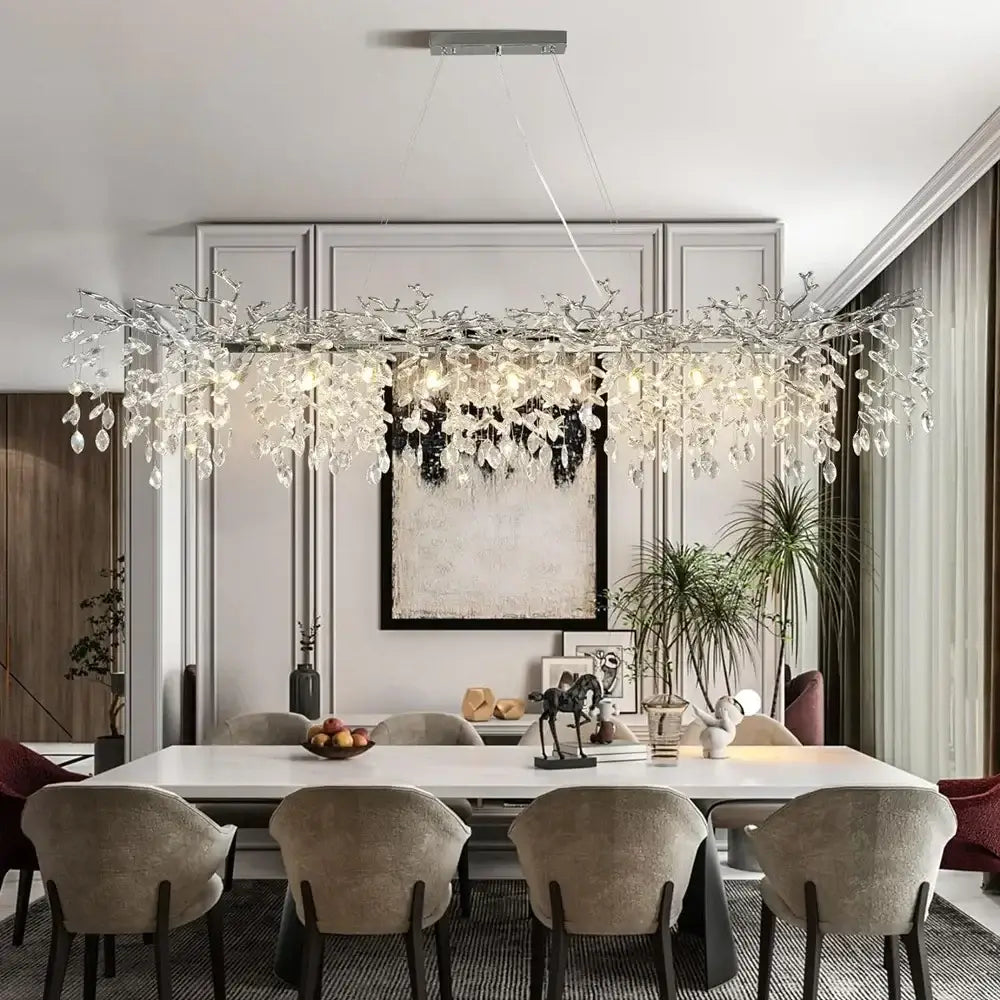 Elegant branch crystal suspension pendant light dining room