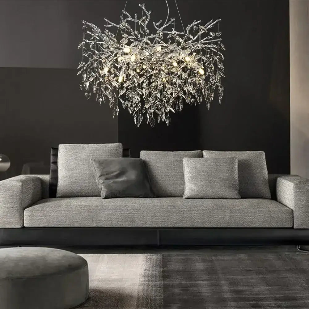 Elegant branch crystal suspension pendant light dining room