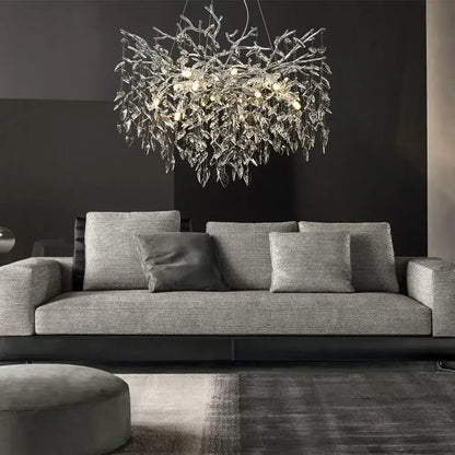 Elegant branch crystal suspension pendant light dining room