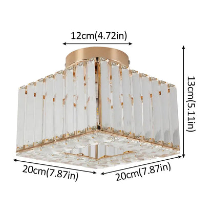 Elegant brass and crystal led pendant light for dining room