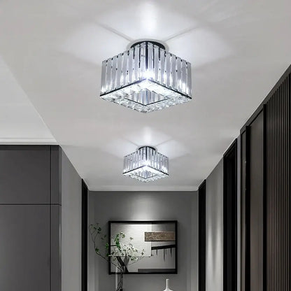 Elegant brass and crystal led pendant light for dining room