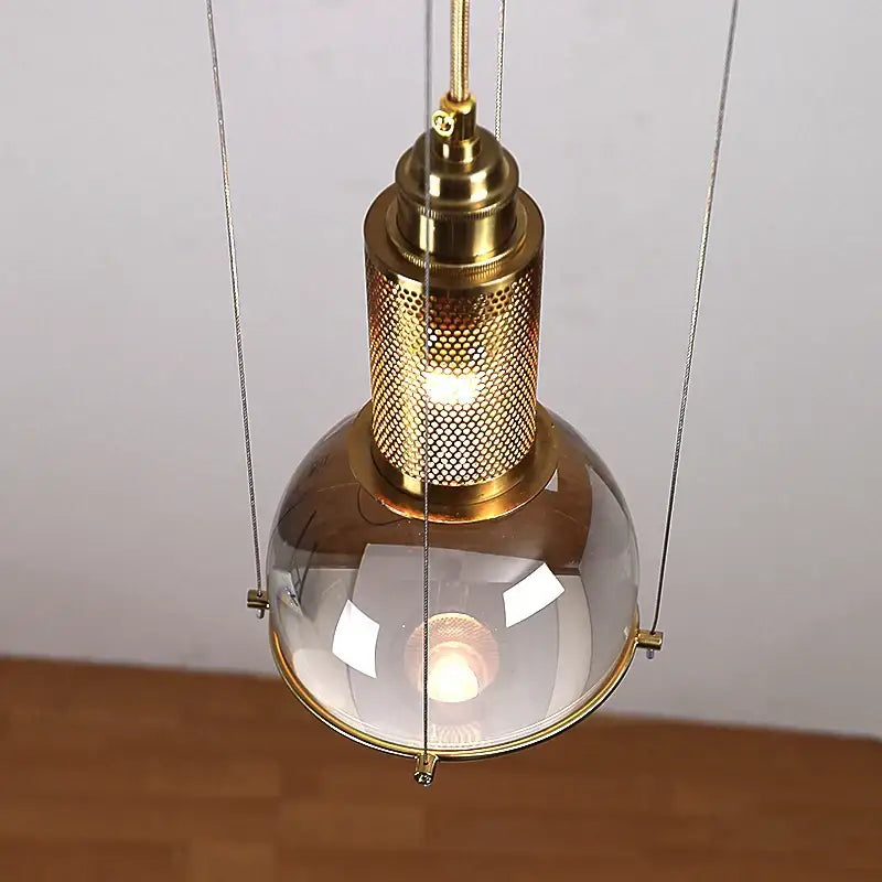 Elegant brass crystal ball led pendant lights for dining room
