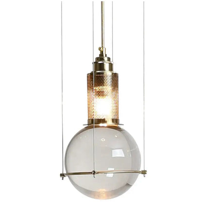 Elegant brass crystal ball led pendant lights for dining room
