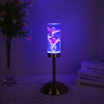Elegant brass eternal flower desk lamp bedroom nightlight