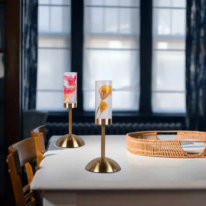 Elegant brass eternal flower desk lamp bedroom nightlight