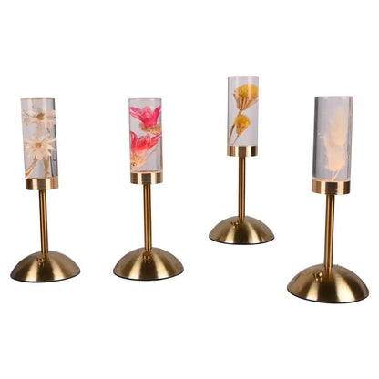 Elegant brass eternal flower desk lamp bedroom nightlight