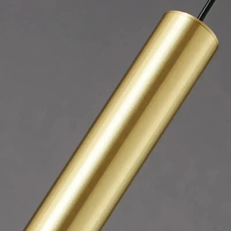 Elegant brass pendant light – dining room matte black cylindrical design