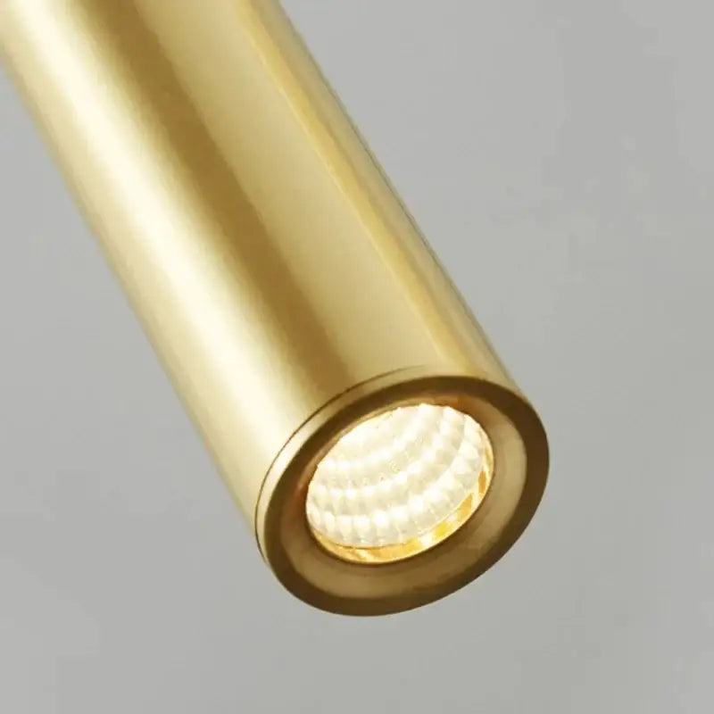 Elegant brass pendant light – dining room matte black cylindrical design