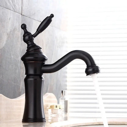 Elegant brushed nickel basin faucet swivel spout bathroom mixer