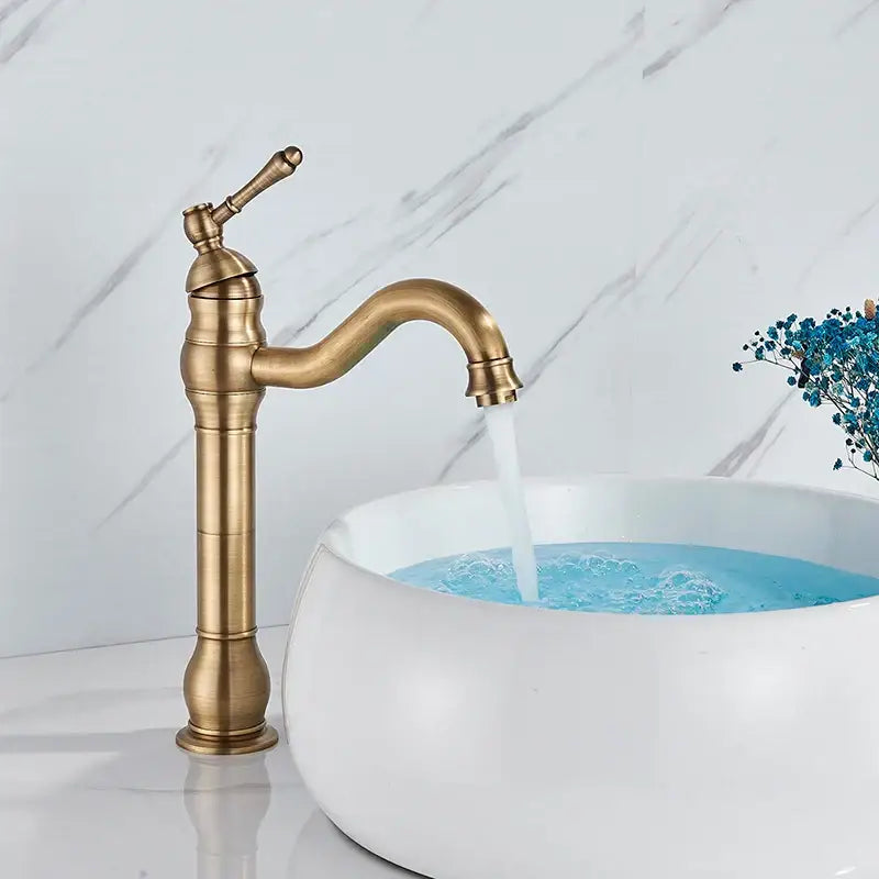 Elegant brushed nickel single handle sink faucet bathroom swivel tap