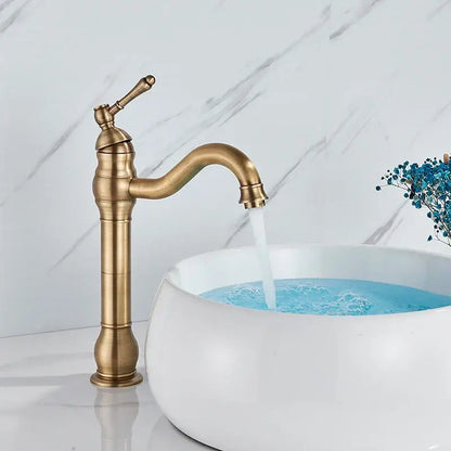 Elegant brushed nickel single handle sink faucet bathroom swivel tap