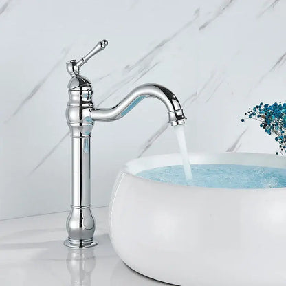 Elegant brushed nickel single handle sink faucet bathroom swivel tap