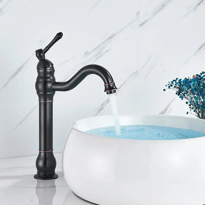 Elegant brushed nickel single handle sink faucet bathroom swivel tap