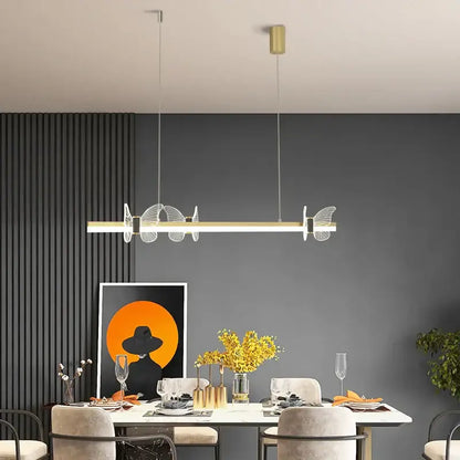 Elegant butterfly flower chandelier gold modern dining room light