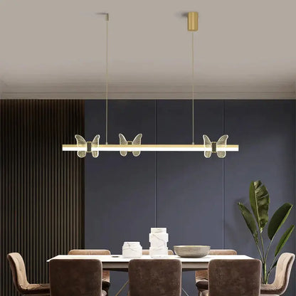 Elegant butterfly flower chandelier gold modern dining room light