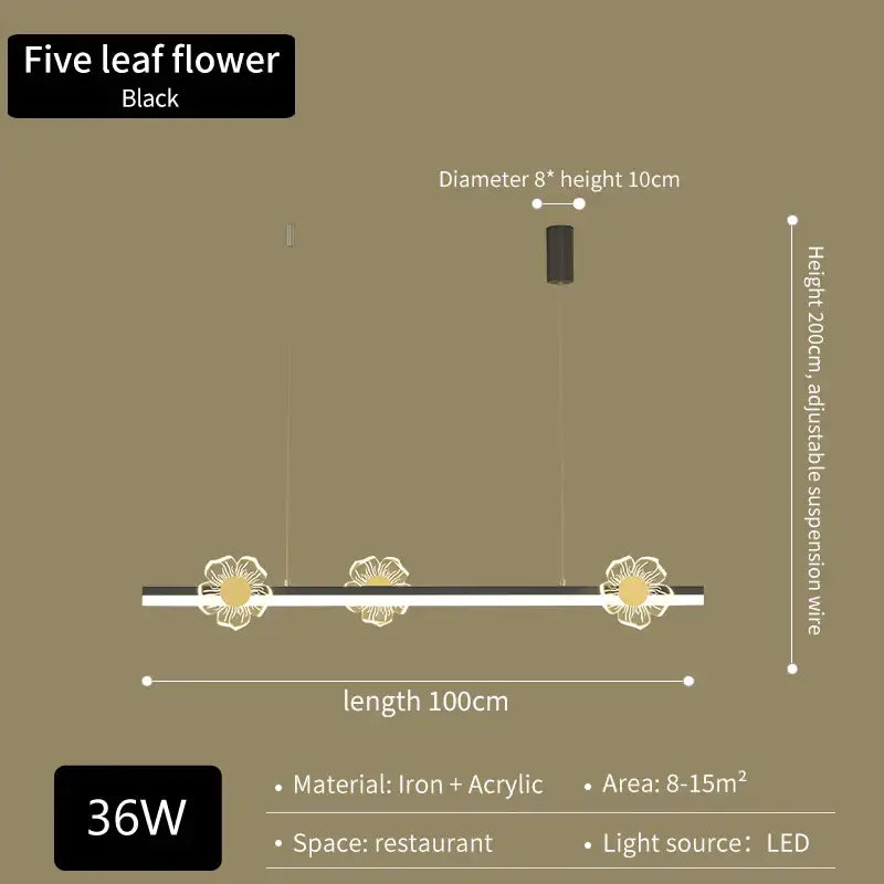 Elegant butterfly flower chandelier gold modern dining room light