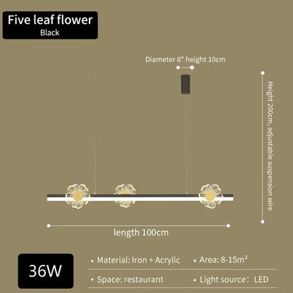 Elegant butterfly flower chandelier gold modern dining room light
