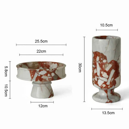 Elegant calacatta red marble vase living room ceramic decor
