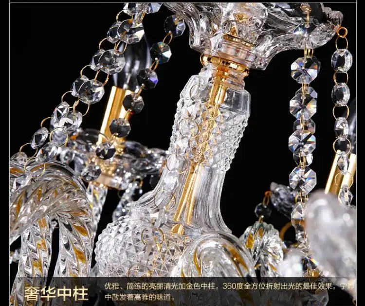 Elegant chrome crystal floor lamp for living room candle led style