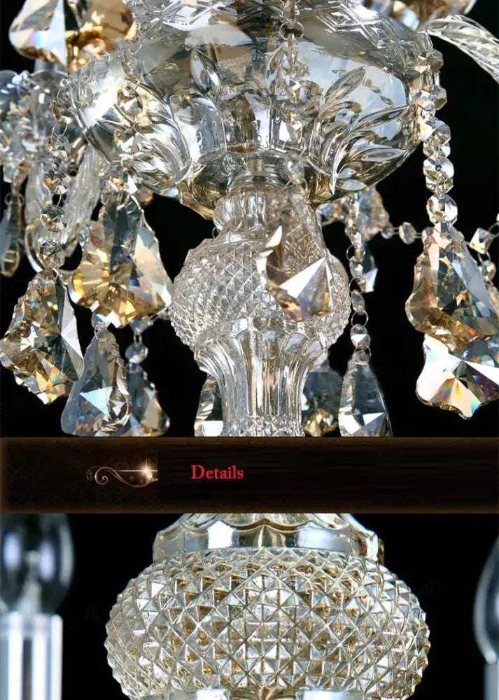 Elegant chrome crystal floor lamp for living room candle led style