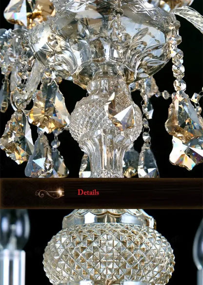 Elegant chrome crystal floor lamp for living room candle led style