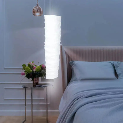 Elegant column white ribbed floor lamp living room