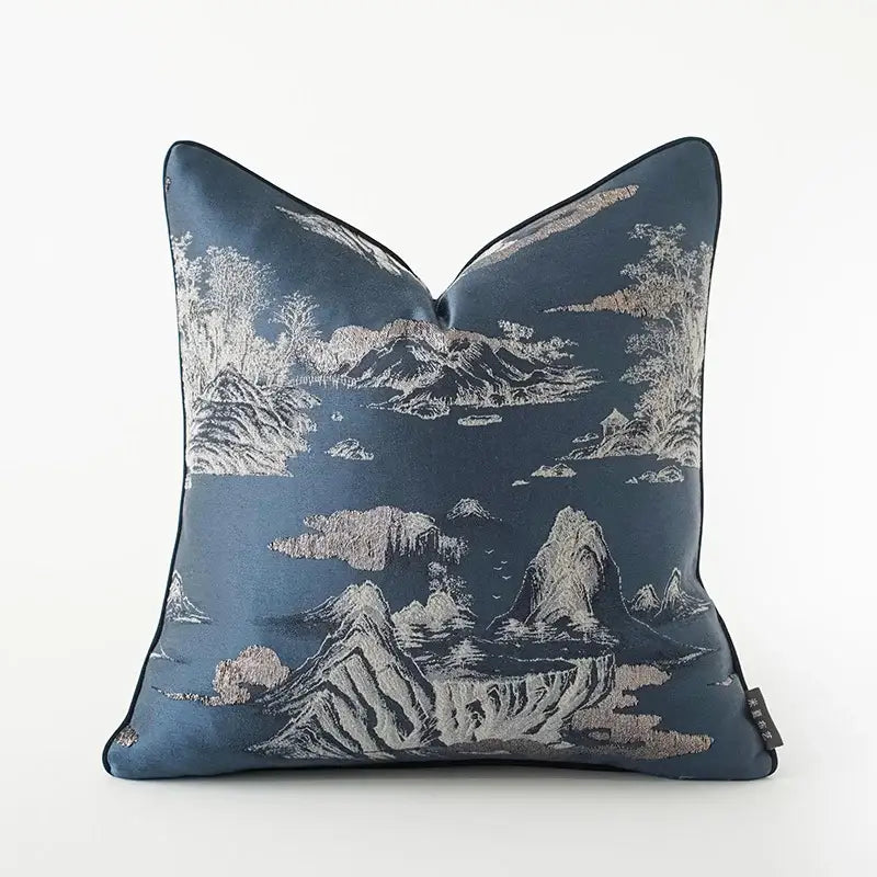 Elegant cream dragonfly insects embroidery cushion cover living room