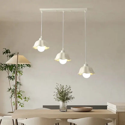 Elegant cream led chandelier 3 light dome pendant dining room