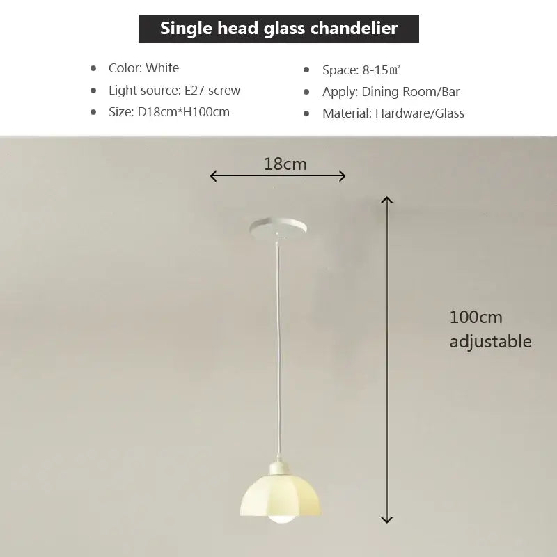 Elegant cream led chandelier 3 light dome pendant dining room