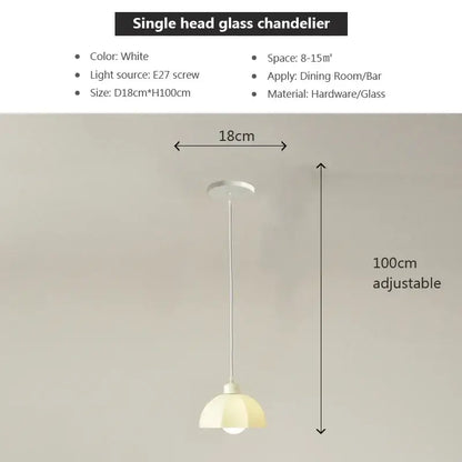 Elegant cream led chandelier 3 light dome pendant dining room