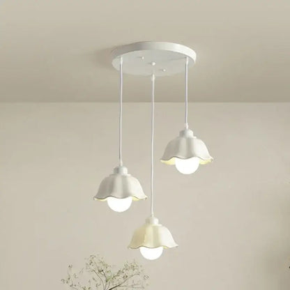 Elegant cream led chandelier 3 light dome pendant dining room