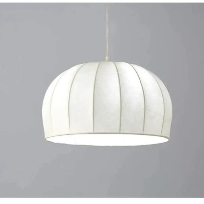Elegant cream ribbed silk pendant light for dining room