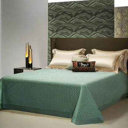 Elegant cream & teal 1200tc egyptian cotton bedding set bedroom