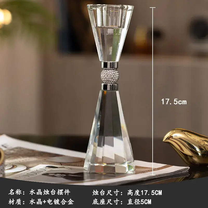 Elegant crystal and gold candle holder set dining room decor