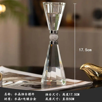 Elegant crystal and gold candle holder set dining room decor