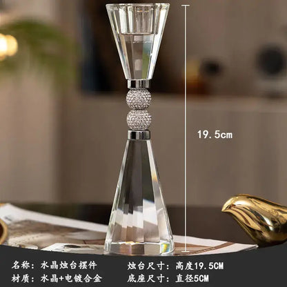 Elegant crystal and gold candle holder set dining room decor
