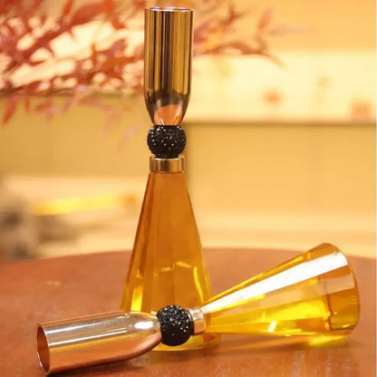 Elegant crystal and gold candle holder set dining room decor