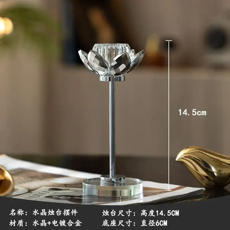 Elegant crystal and gold candle holder set dining room decor