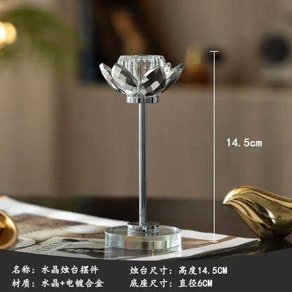 Elegant crystal and gold candle holder set dining room decor