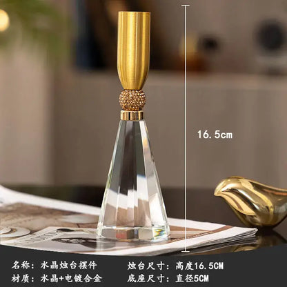 Elegant crystal and gold candle holder set dining room decor