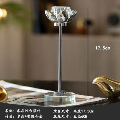 Elegant crystal and gold candle holder set dining room decor